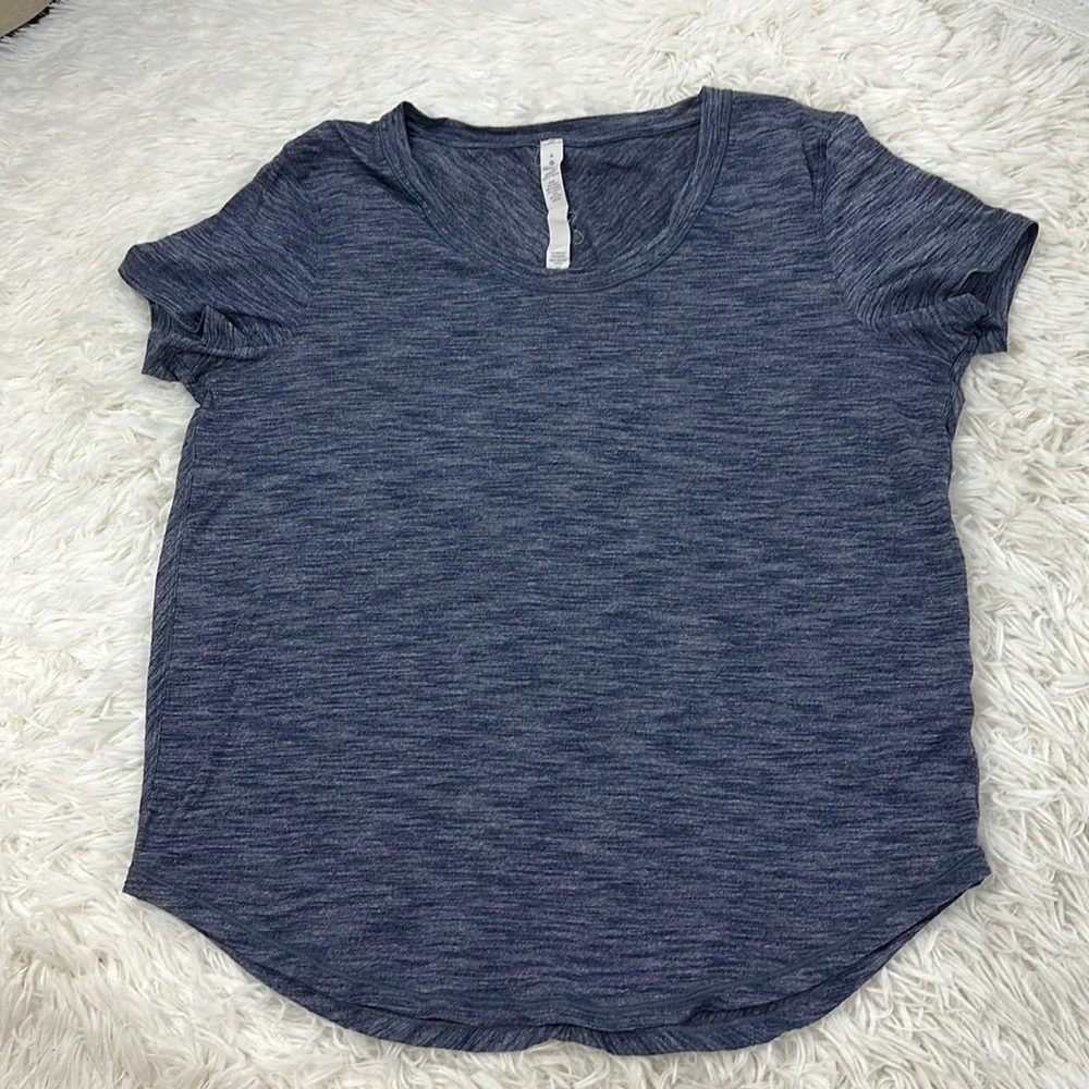 Lululemon Meant To Move Tee Heathered Hero Blue